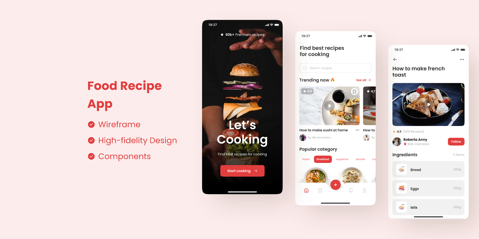 recipe app Project preview